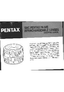 Pentax 645 manual. Camera Instructions.
